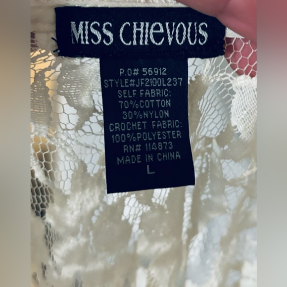 Miss CHIEVOUS Lace sleeveless Button Top  (LG)
Curfew White Tank (LG) - Picture 8 of 11